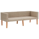 Set Divani da Giardino 2 pz con Cuscini in Polyrattan Beige