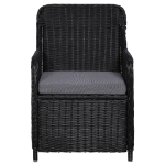 Set da Pranzo da Giardino 11 pz in Polyrattan Nero