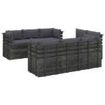 Set Divani da Giardino su Pallet 9 pz con Cuscini Massello Pino