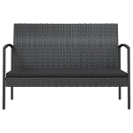 Set Divani da Giardino 8 pz con Cuscini in Polyrattan Nero