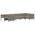 Set Divani da Giardino 7 pz con Cuscini in Polyrattan Grigio