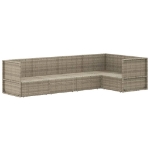 Set Divani da Giardino 5 pz con Cuscini in Polyrattan Grigio