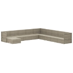 Set Divani da Giardino 10 pz con Cuscini in Polyrattan Grigio