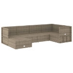 Set Divani da Giardino 6 pz con Cuscini in Polyrattan Grigio