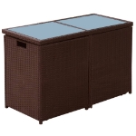 Set da Bistrot 3 pz con Cuscini in Polyrattan Marrone