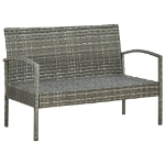 Set Divani da Giardino 4 pz con Cuscini in Polyrattan Grigio