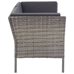 Set Divani da Giardino 8 pz con Cuscini in Polyrattan Grigio