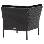 Set Divani da Giardino 6 pz con Cuscini in Polyrattan Nero