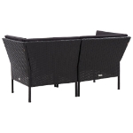 Set Divani da Giardino 6 pz con Cuscini in Polyrattan Nero