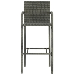 Set Bar da Giardino 7 pz con Braccioli in Polyrattan Grigio