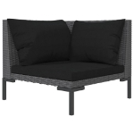 Divani da Giardino 8 pz con Cuscini in Polyrattan Grigio Scuro