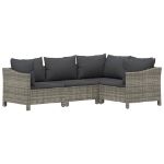 Set Divani da Giardino 8 pz con Cuscini in Polyrattan Grigio