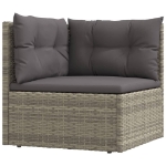 Set Divani da Giardino 4 pz con Cuscini in Polyrattan Grigio