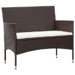 Set Divani da Giardino 5 pz con Cuscini in Polyrattan Marrone