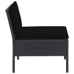 Set Divani da Giardino 5 pz con Cuscini in Polyrattan Nero