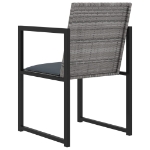 Set da Pranzo per Esterni 7 pz con Cuscini in Polyrattan Grigio