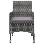 Set da Bistrot 3 pz in Polyrattan e Legno Acacia Grigio