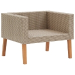 Set Divani da Giardino 5 pz con Cuscini in Polyrattan Beige