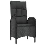 Set Divani da Giardino 3 pz con Cuscini Nero in Polyrattan