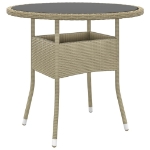 Set Mobili da Pranzo per Giardino 3 pz in Polyrattan Beige