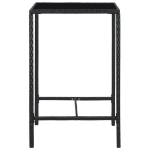 Set Bar da Giardino 5 pz in Polyrattan Nero