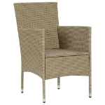 Set da Pranzo da Giardino 7 pz con Cuscini in Polyrattan Beige