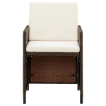 Set Divani da Giardino 9 pz con Cuscini in Polyrattan Marrone