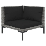 Divani da Giardino 6 pz con Cuscini in Polyrattan Grigio Scuro