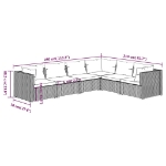 Set Divani da Giardino 6 pz con Cuscini in Polyrattan Grigio