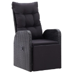 Set da Bistrot 3 pz con Cuscini in Polyrattan Nero