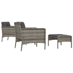 Set Divani da Giardino 5 pz con Cuscini in Polyrattan Grigio