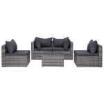 Set Divani da Giardino 9 pz con Cuscini in Polyrattan Grigio