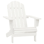 Sedia Adirondack da Giardino con Tavolo Abete Massello Bianco