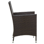 Set Mobili da Giardino 3 pz Polyrattan Marrone