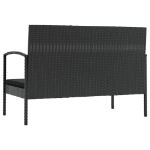 Set Divani da Giardino 8 pz con Cuscini in Polyrattan Nero