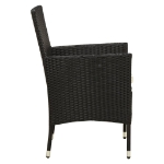 Set da Pranzo da Giardino 5 pz con Cuscini in Polyrattan Nero