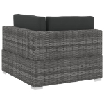 Set Divani da Giardino 4 pz con Cuscini in Polyrattan Grigio