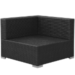 Set Divani da Giardino 3 pz con Cuscini in Polyrattan Nero