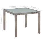 Set da Pranzo da Giardino 5 pz con Cuscini in Polyrattan Grigio