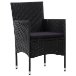 Set Divani da Giardino 5 pz con Cuscini in Polyrattan Nero