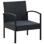 Set Divani da Giardino 5pz con Cuscini in Polyrattan Nero