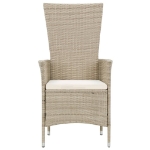 Set da Pranzo da Giardino 9 pz con Cuscini in Polyrattan Beige