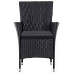 Set da Pranzo da Giardino 9 pz con Cuscini in Polyrattan Nero