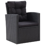 Set Divani da Giardino 6 pz con Cuscini in Polyrattan Nero