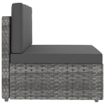 Set Divani da Giardino 7 pz in Polyrattan Grigio