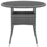 Set da Pranzo per Giardino 5 pz in Polyrattan Grigio