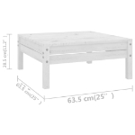 Set Salotto da Giardino 7 pz in Legno Massello di Pino Bianco