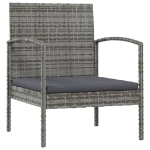 Set Divani da Giardino 8 pz con Cuscini in Polyrattan Grigio