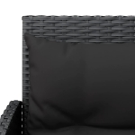 Set Divano a L con Cuscini 2 pz Nero in Polyrattan