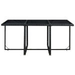 Set da Pranzo da Giardino 11 pz con Cuscini in Polyrattan Nero